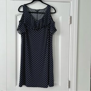 Roz & Ali Navy Polka Dot Mini Dress